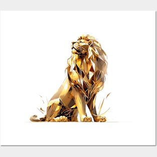 gold lion Posters and Art